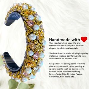 106 -  Luxury Jewels Gold Handmade Headband